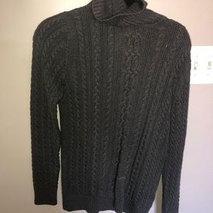 grey sweater with turtleneck